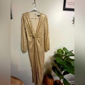 Gold Sequin fashion nova dress